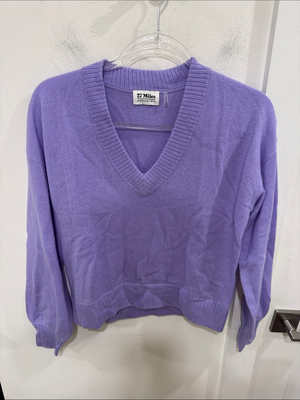 27 Miles Lavender V-Neck Sweater for Women